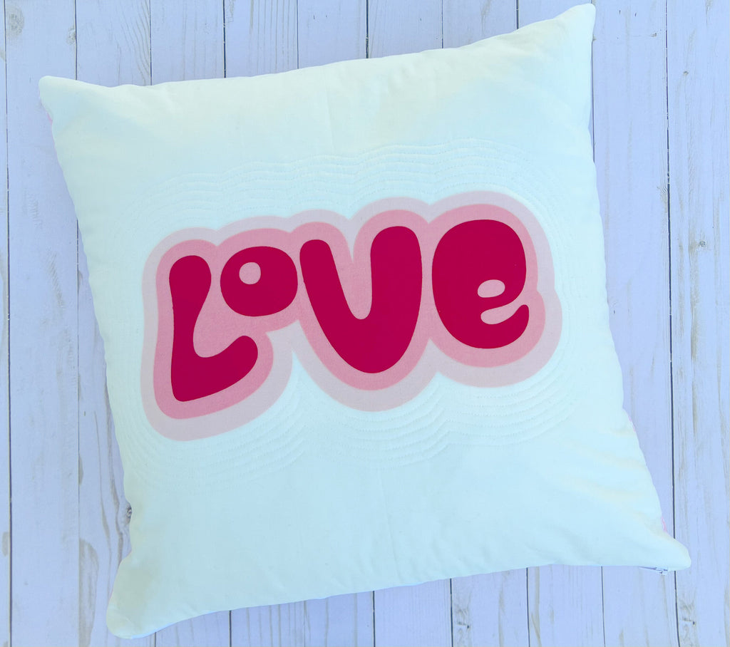Groovy LOVE pillow!  With a free SVG download!