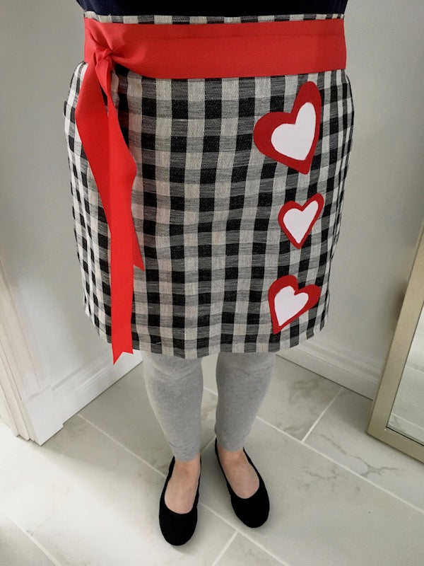 “SWEET AS CAN BE”  NO-SEW VALENTINE APRON with HEATnBOND Soft Stretch