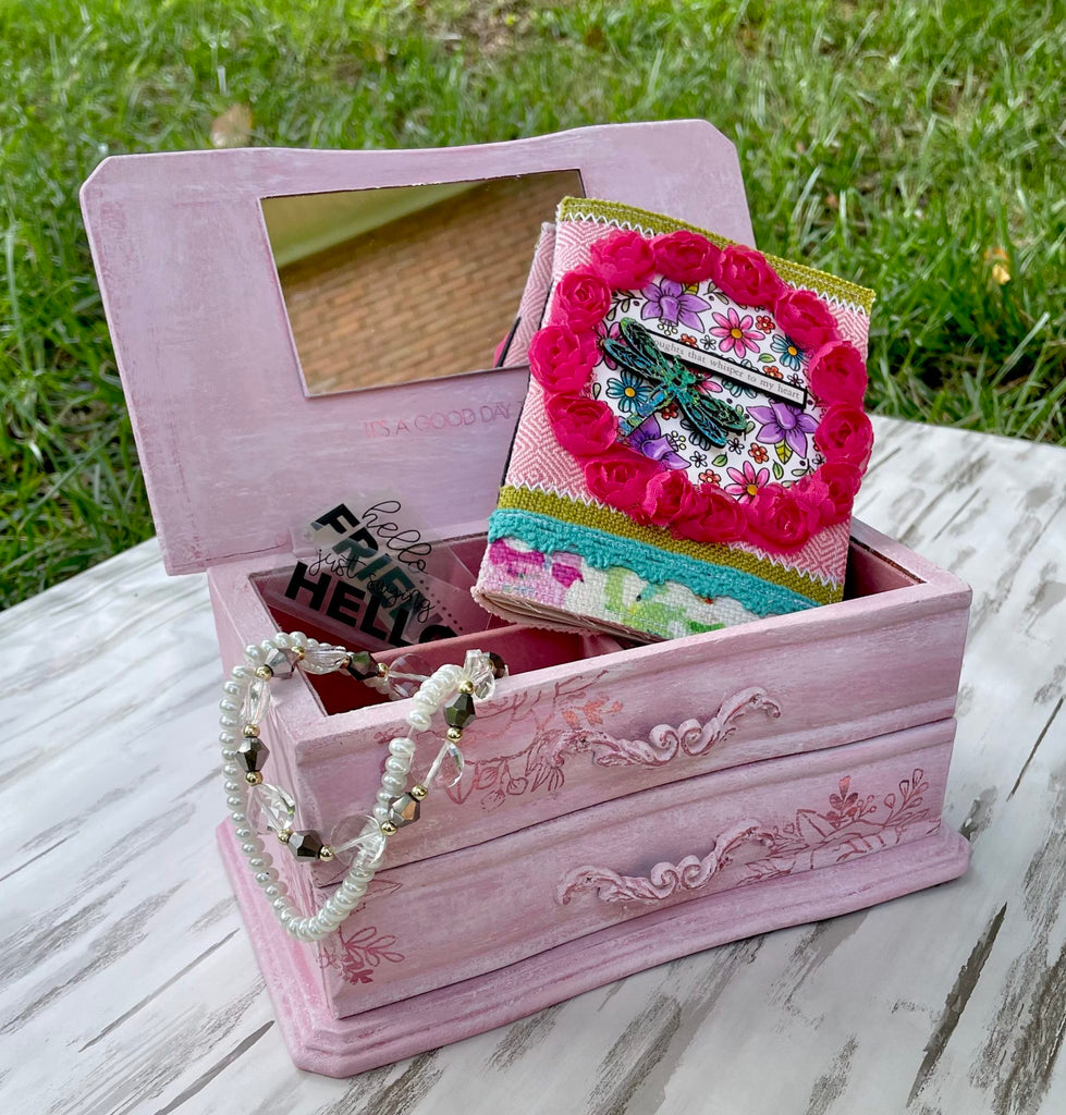 Pretty in Pink Jewelry Box with Adhesive Transfers