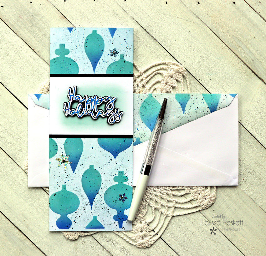 Stenciled and Foiled Slimline Cards with Brutus Monroe!!