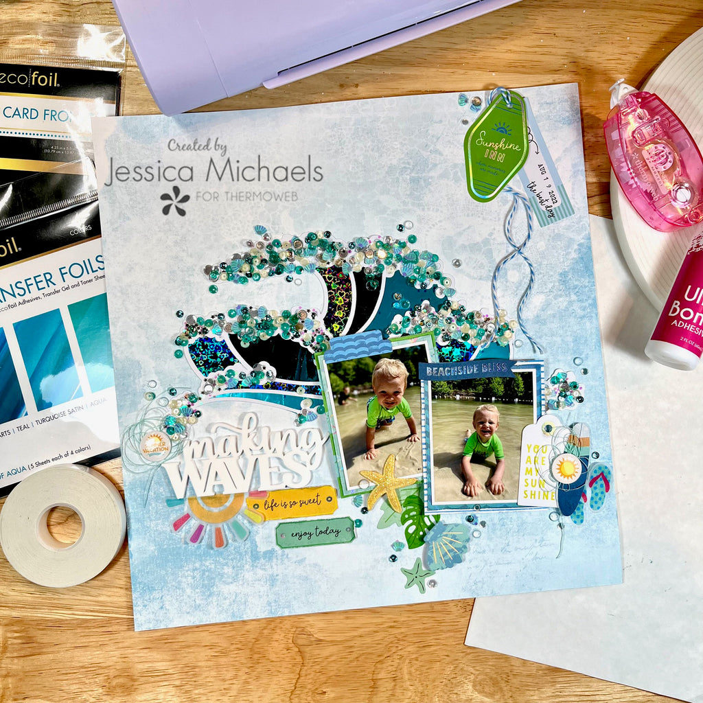 Backing a Cutfile with Color Harmony Foils! | Scrapbook Layout