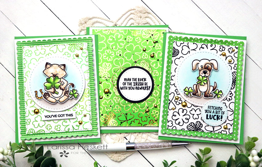 Trio of Lucky Cards using the NEW Deco Foil Toner Card Fronts in Feeling Lucky!!