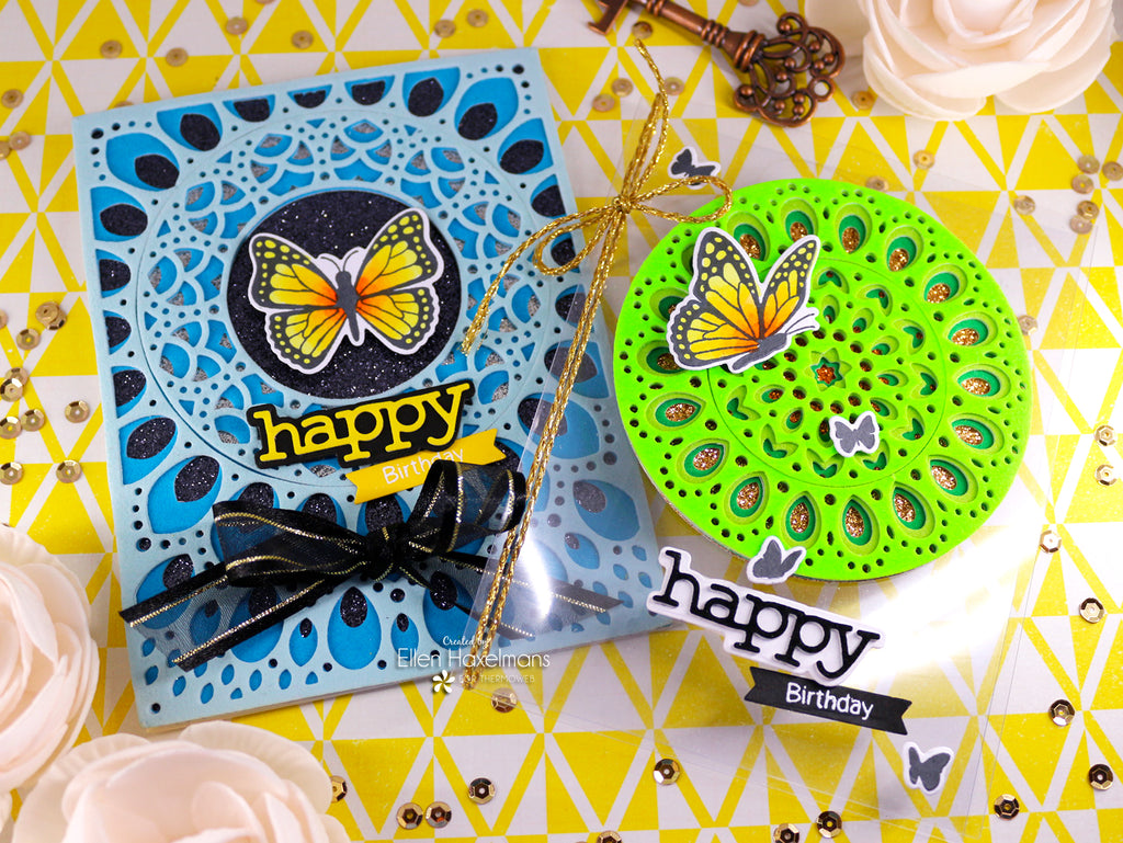 Ombre Birthday Cards with Deco Foil Flock
