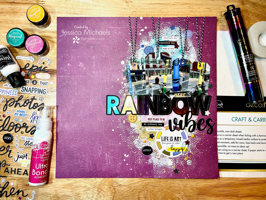 Rainbow Vibes – Scrapbook Layout with Deco Foil and Peel n’ Stick Toner Sheets