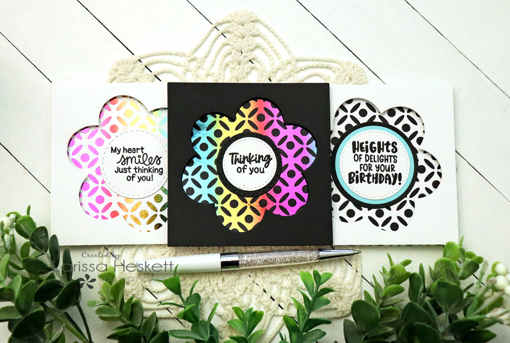 Square Trio Card Set using Deco Foil Toner Card Fronts and Deco Foil!!