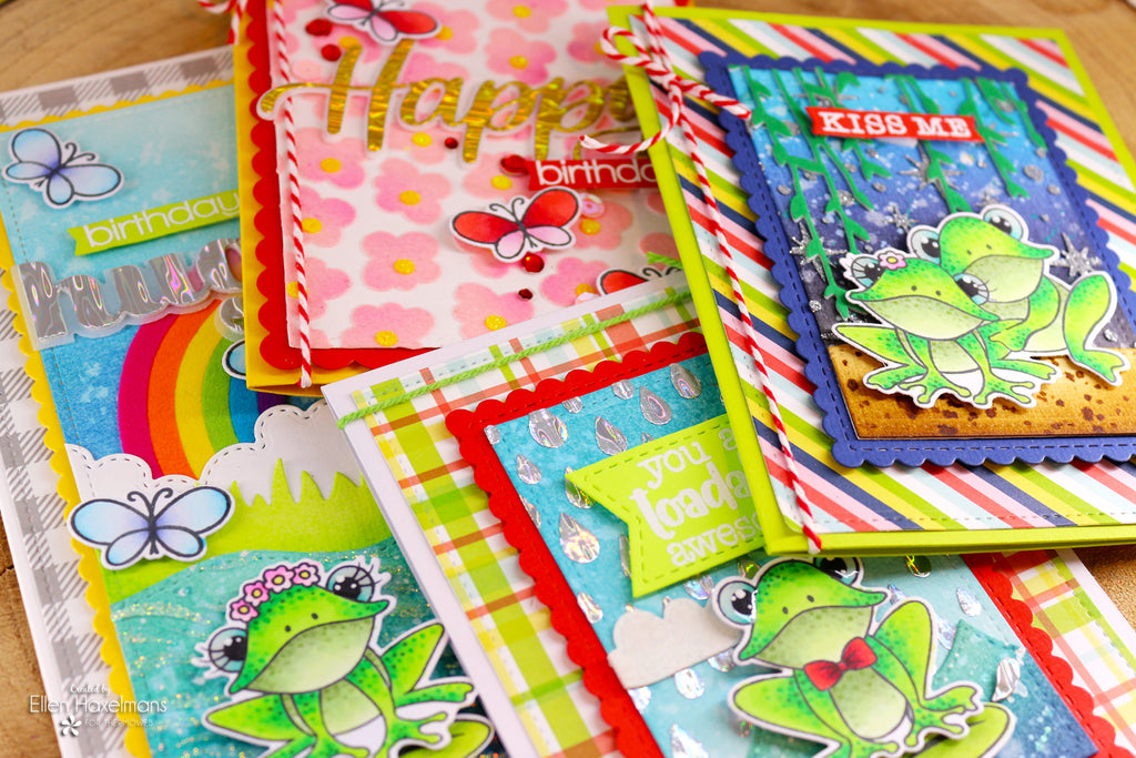 Fern and Willard Colorful Stamped Cards with Deco Foil