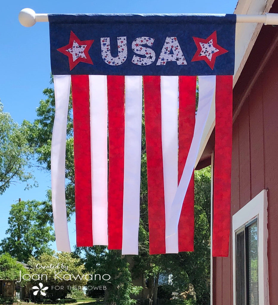 Reversible Patriotic Fabric Windsock Flag with NEW HeatnBond Liquid Vinyl