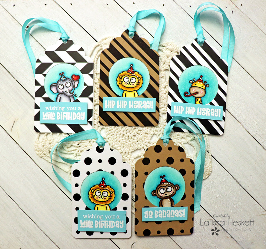 Kids Birthday Tags using the NEW Deco Foil Toner Card Fronts!!