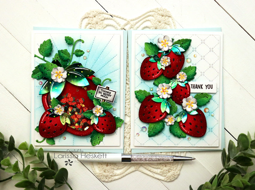 Berry Sweet Thank You Cards w/ Deco Foil and Deco Flock!!
