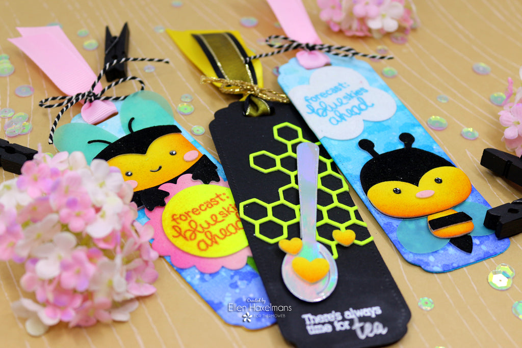 Colorful Bee Gift Tags with Deco Foil Flock Transfer Sheets