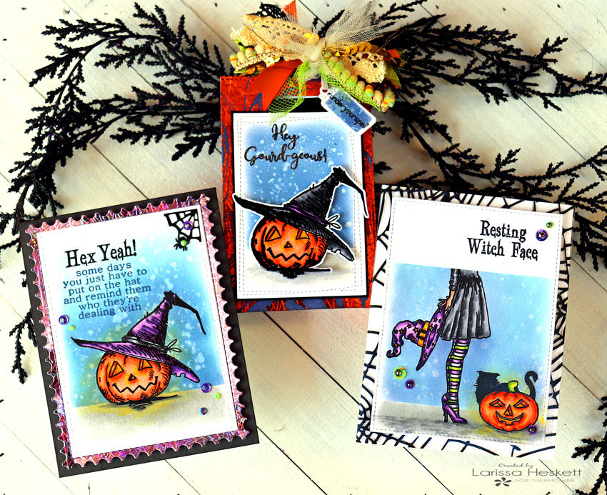 Witchy Smile Halloween Cards with Deco Foil