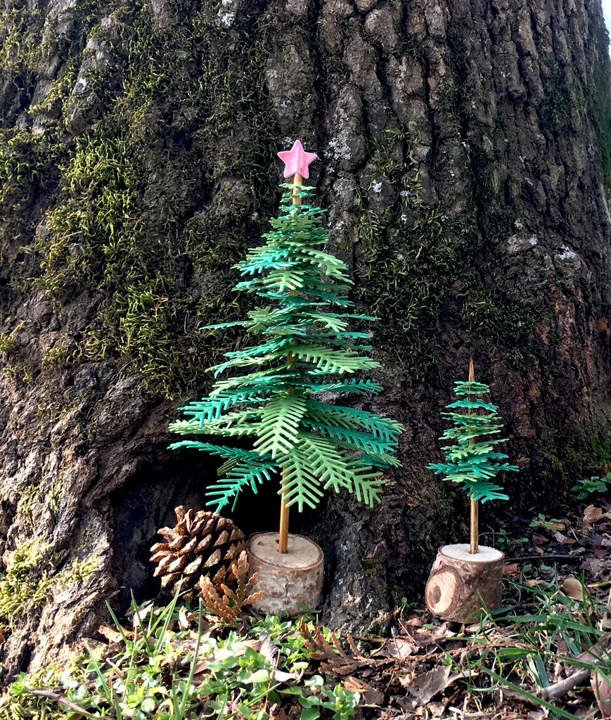 Flocked Handmade 3D Christmas Trees