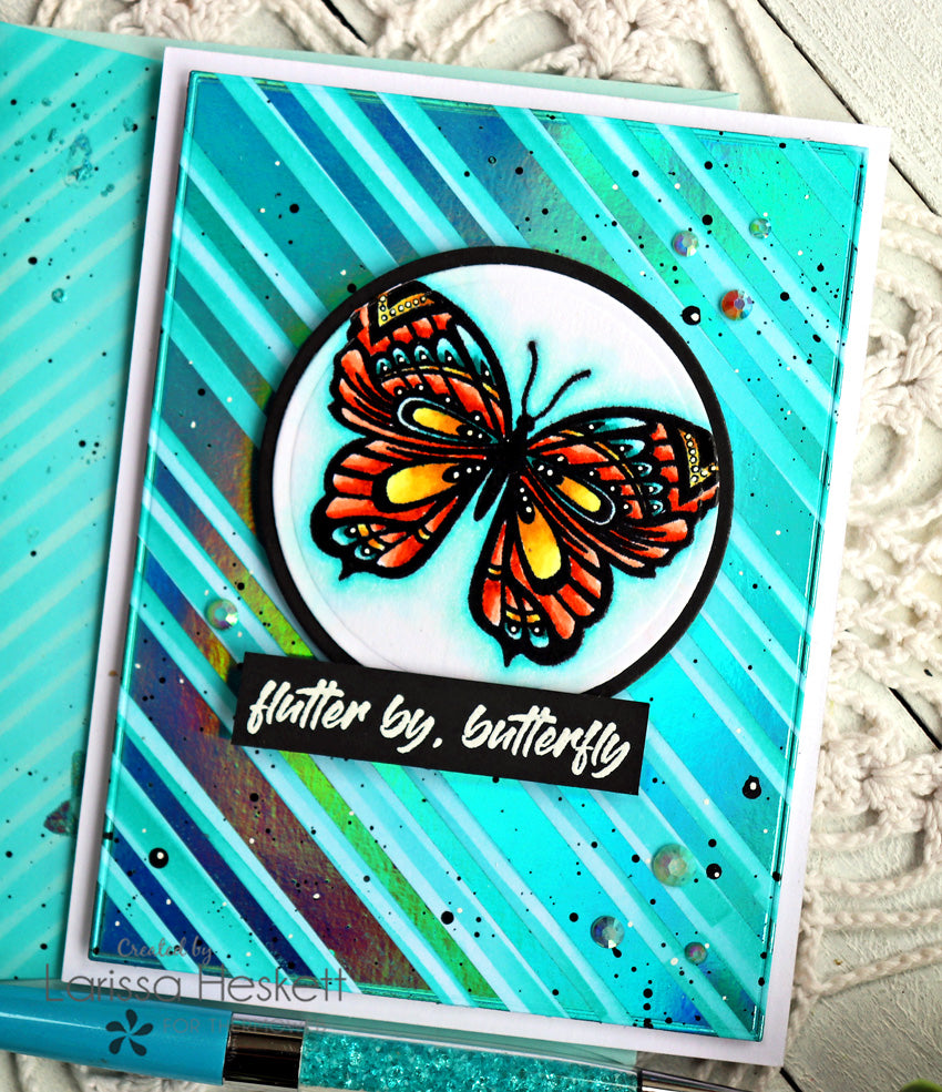 Butterfly Cards with Stenciled Layered Deco Foil Toner Card Fronts!!