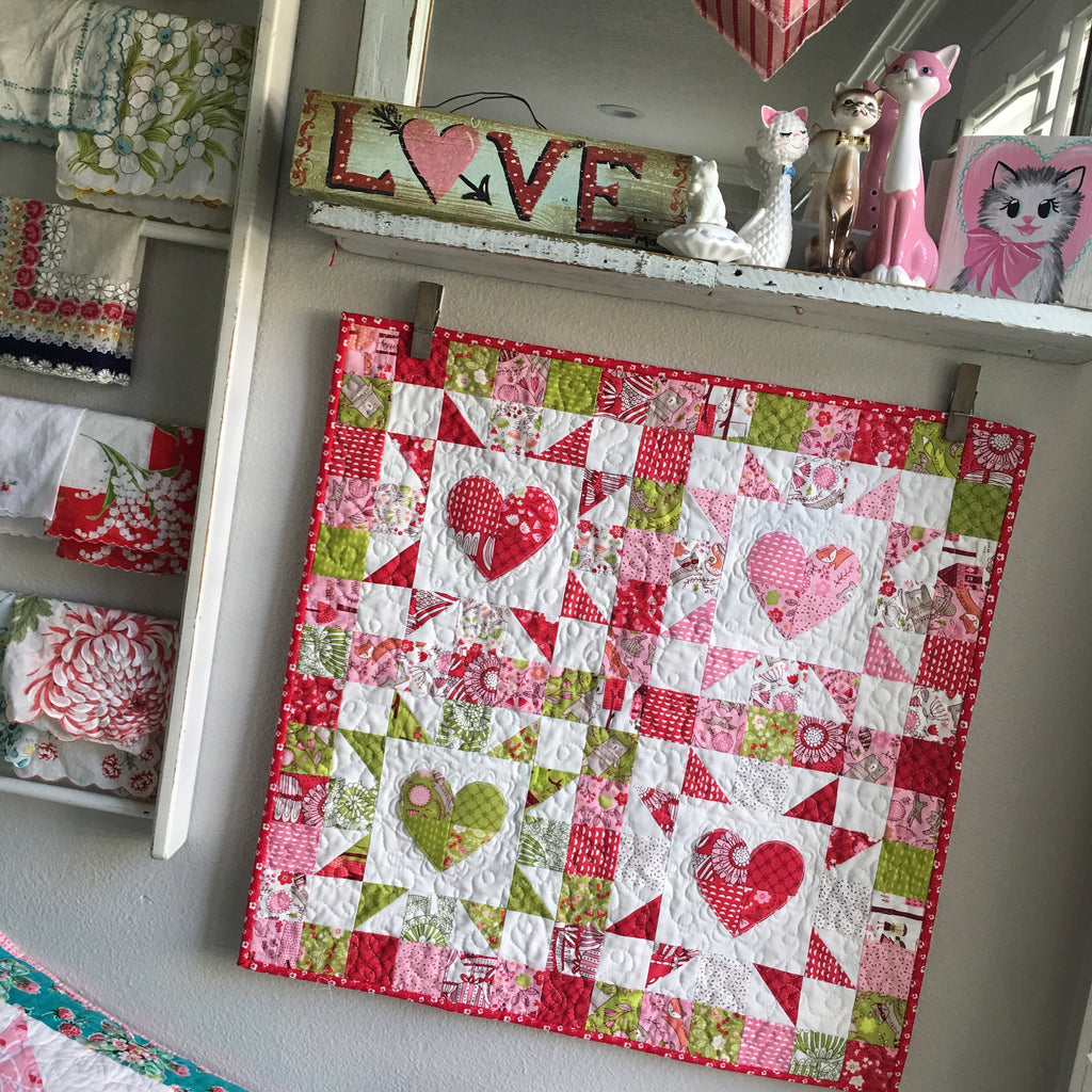 4-Patch Heart Mini Quilt Featuring HeatnBond Lite