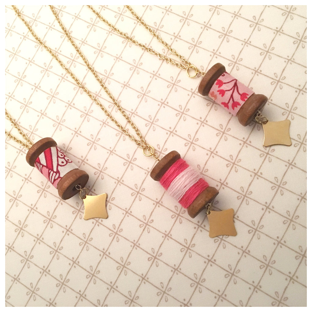 No-Sew Bobbin Necklace Gift Idea Made with Fabric Fuse