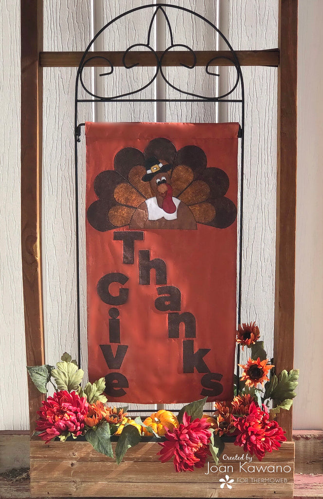 Give Thanks Garden Flag with HeatnBond Liquid Vinyl