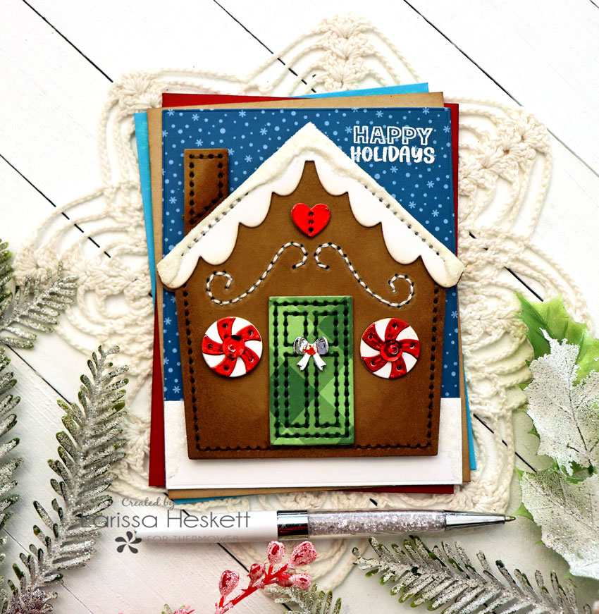 Happy Holidays Gingerbread Card using Deco Foil Flock!!