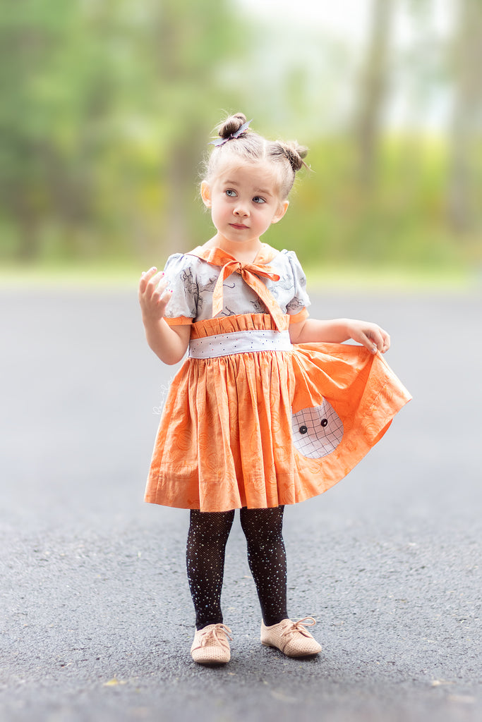 Scaredy Cat Children's Dress with a Free Cat Applique