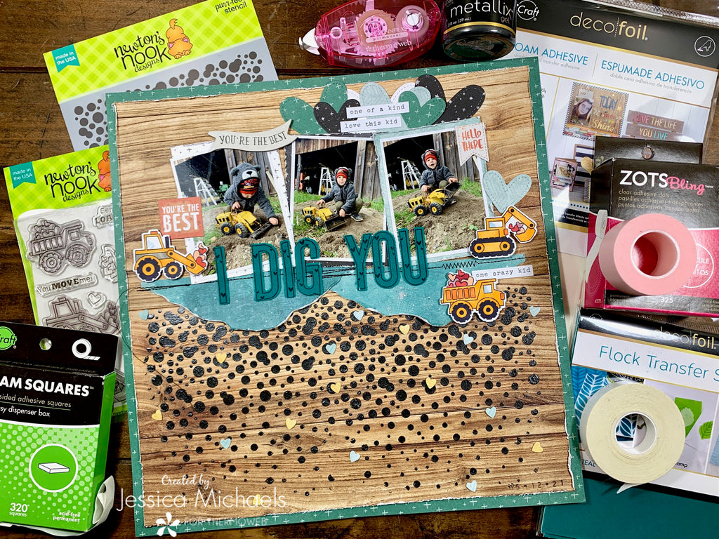 Newton's Nook and Deco Foil I Dig You Scrapbook Layout