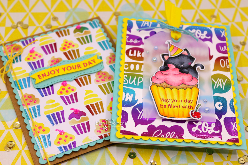 Rainbow Birthday Cards with Deco Foil and Newton's Nook
