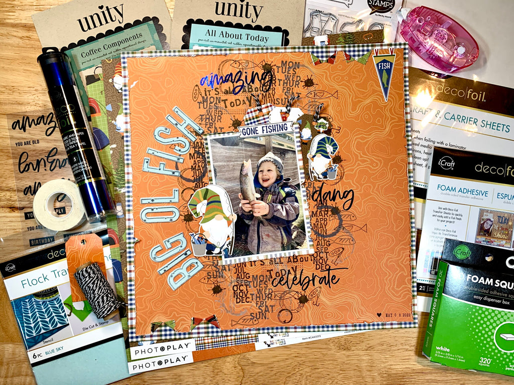 Celebrations Week - Caught A Big Ol Fish Scrapbook Layout