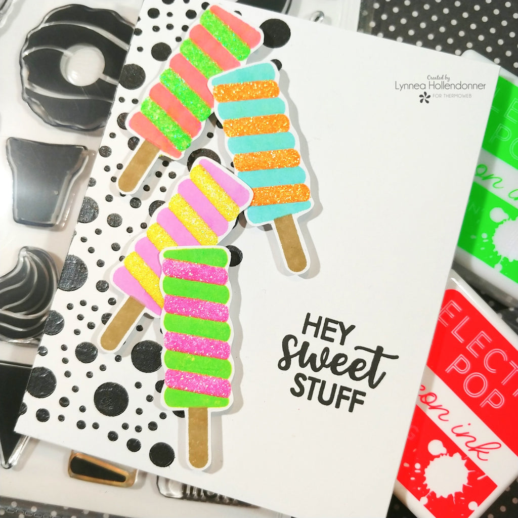 Hey Sweet Stuff - This Neon StampnStencil Card Pops!