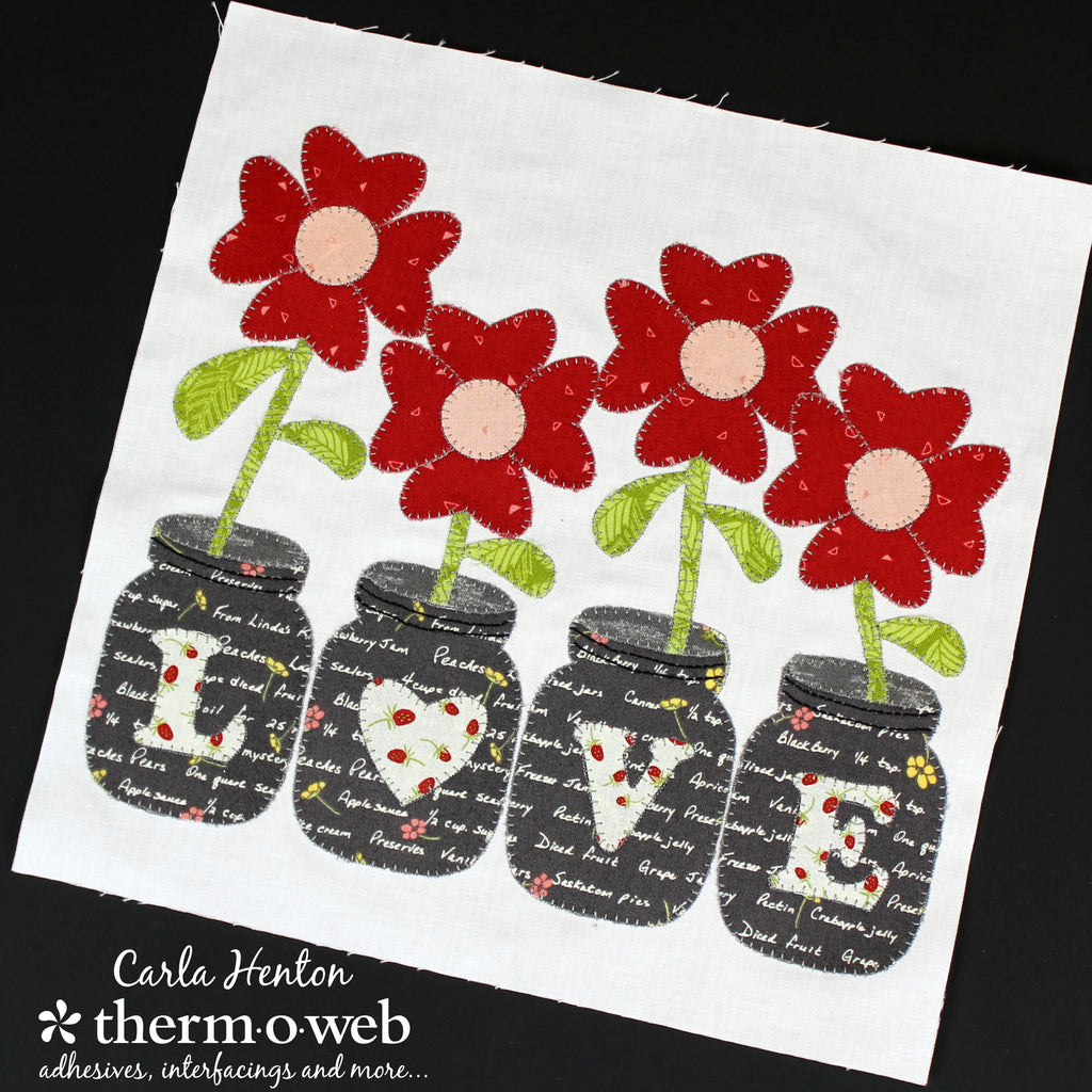 Valentine Quilt Block Sew Along - Jars of Love with HeatNBond EZ-Print Lite
