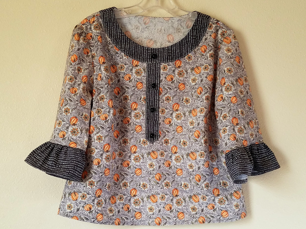 Patterned Fall Top Sew a Stylish Top for Fall with Heatnbond Interfacing and Blend Fabric ...