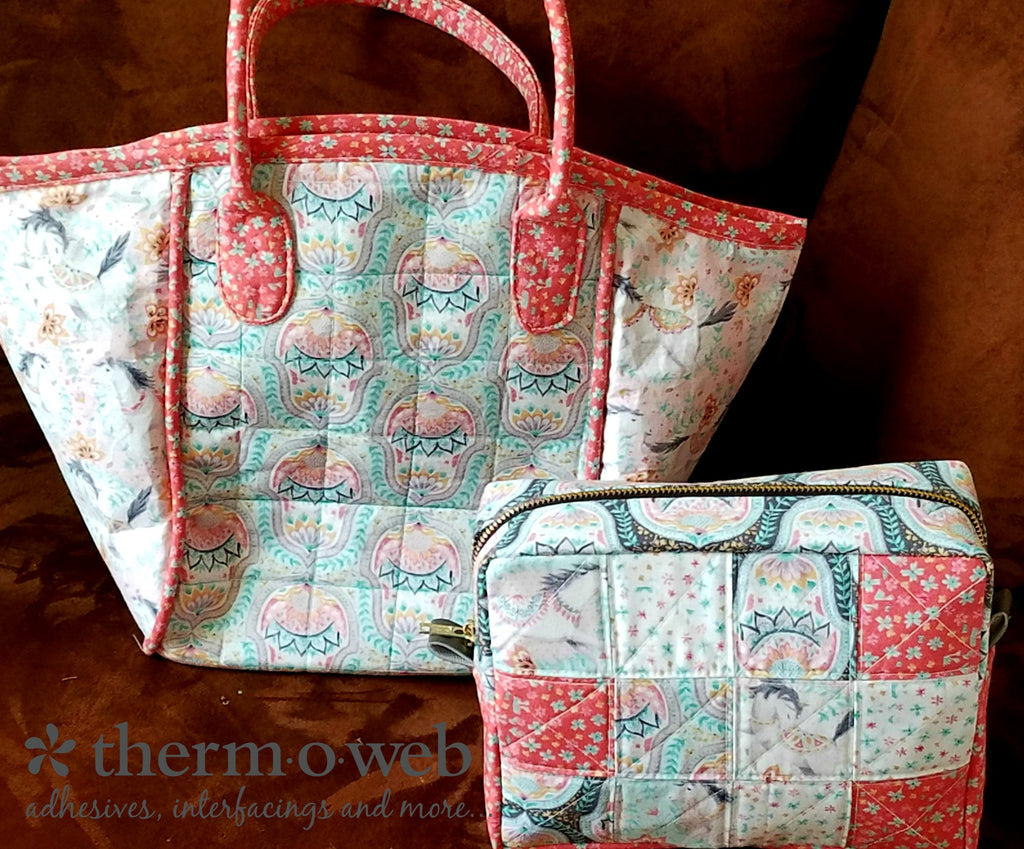 Hill and Dale Fabrics Basket Tote & Trinket Case with HeatnBond Interfacing