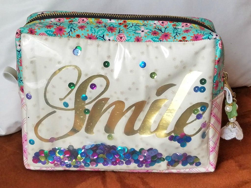 Smile Shaker Zipper Pouch with Deco Foil Hot Melt Adhesive