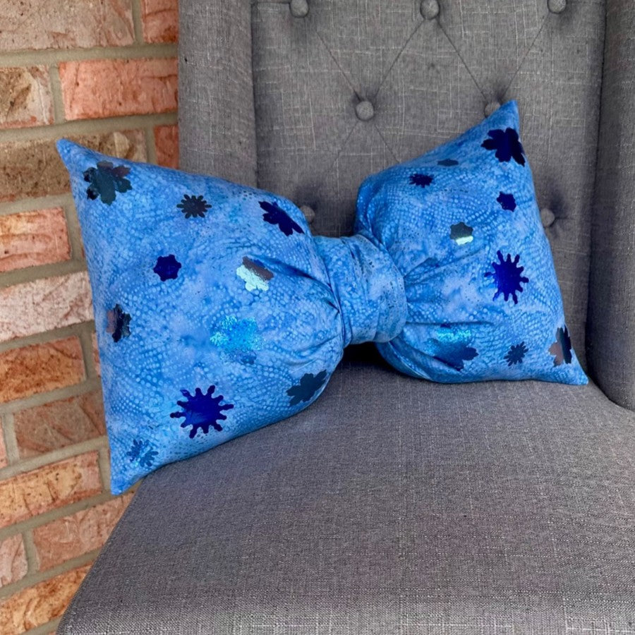 Snowflake Bow Pillow with Deco Foil Appliques