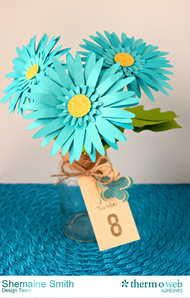 Family Reunion table decor with 3D Foam squares