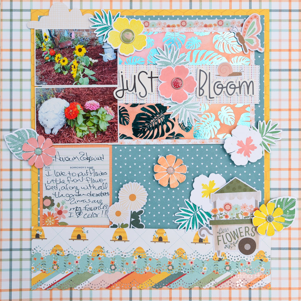 Just Bloom Scrapbook Layout with Deco Foil