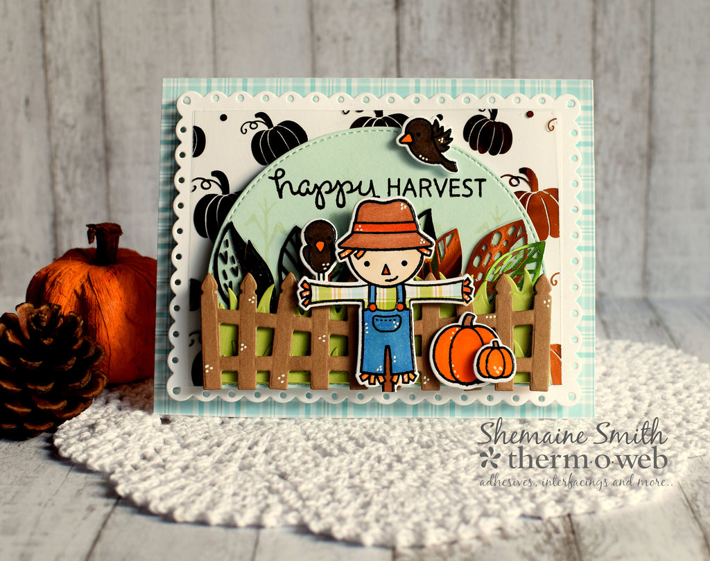 Create a Dimensional Fall Card with Lawn Fawn and Deco Foil
