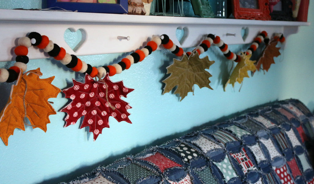 Create a Festive Fabric Leaf Garland for Fall with StitchnSew