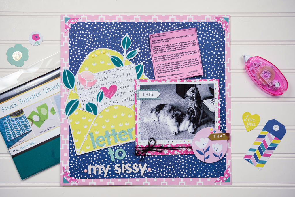Love Letter Scrapbook Page With Deco Foil Flock
