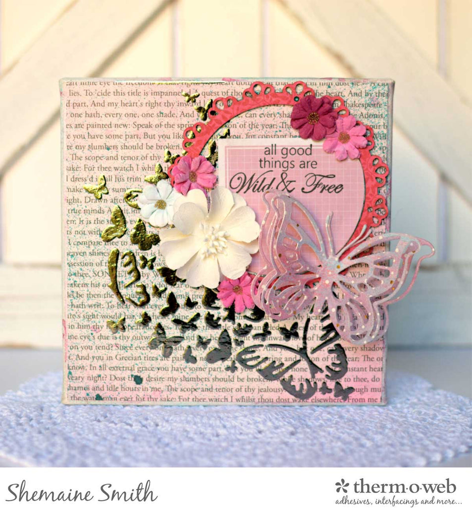 Mix it Up Monday Mixed Media Butterfly Canvas