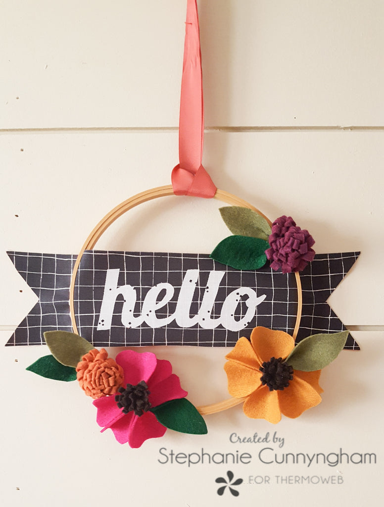 No-Sew Hello Fall Hoop Art