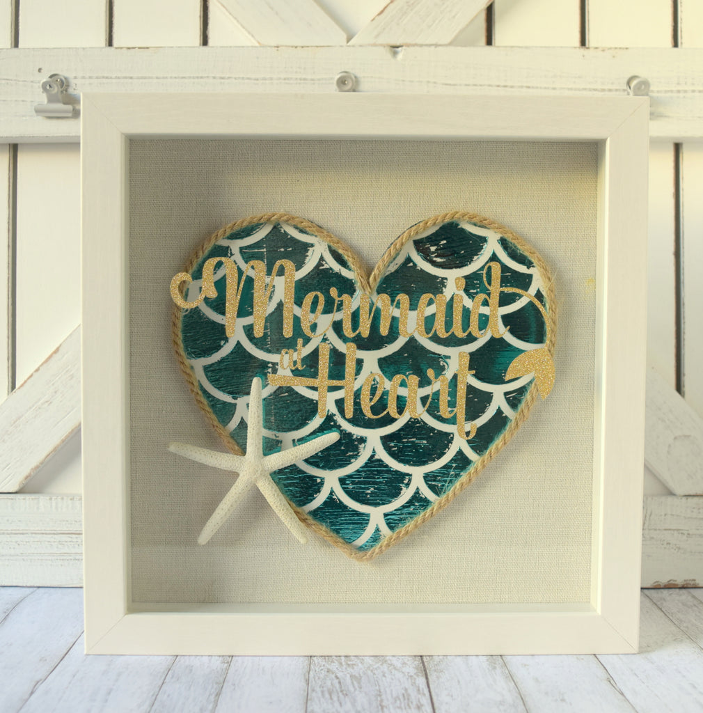 Mermaid Heart Summer Home Decor with Deco Foil