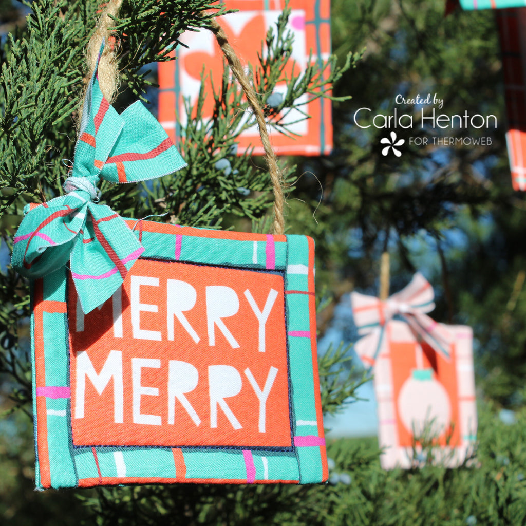 Fabric Mini Quilt Christmas Ornaments with HeatnBond Interfacing