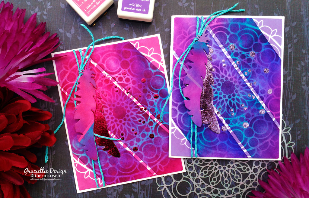 Watercolor and Stenciled Mixed Media Tape Cards