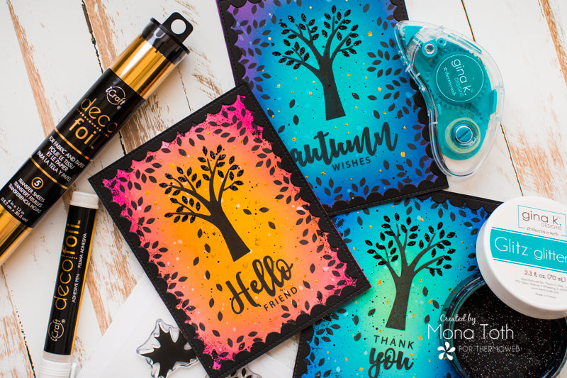 Fall Ink Blended Cards with Gina K. Designs StampnStencil