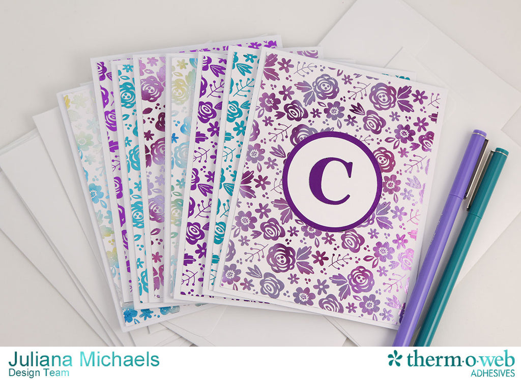 Create Beautiful Monogram Notecards with DecoFoil