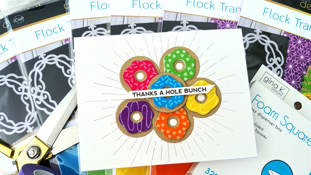 Fun with Flock - Deco Foil Donut Card