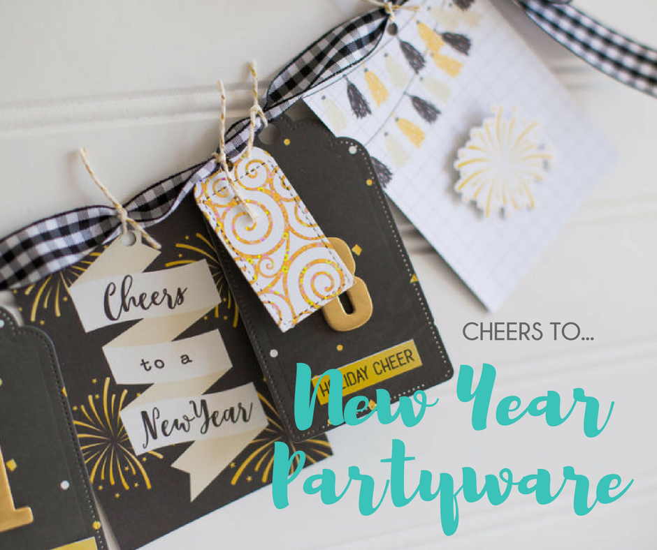 Cheers to New Year Partyware - Create a Festive Banner and Coasters