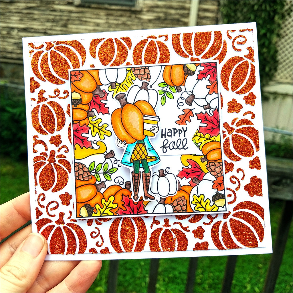 Colorful Fall Card with Newton's Nook and Glitz Glitter Gel