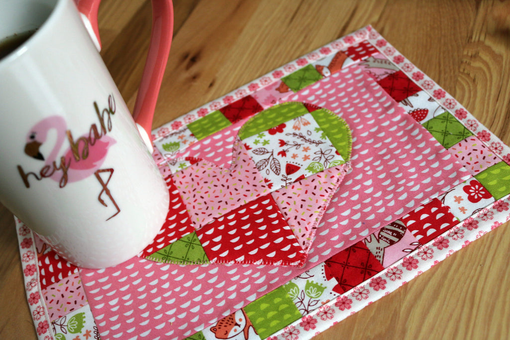 Patchwork Heart Mug Rug