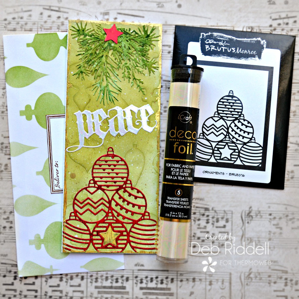 Peace Slimline Christmas Card With Deco Foil And Brutus Monroe