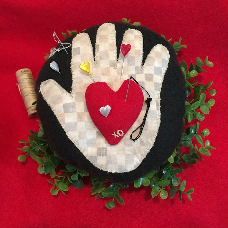Heart in Hand Pin Cushion with Heat n Bond