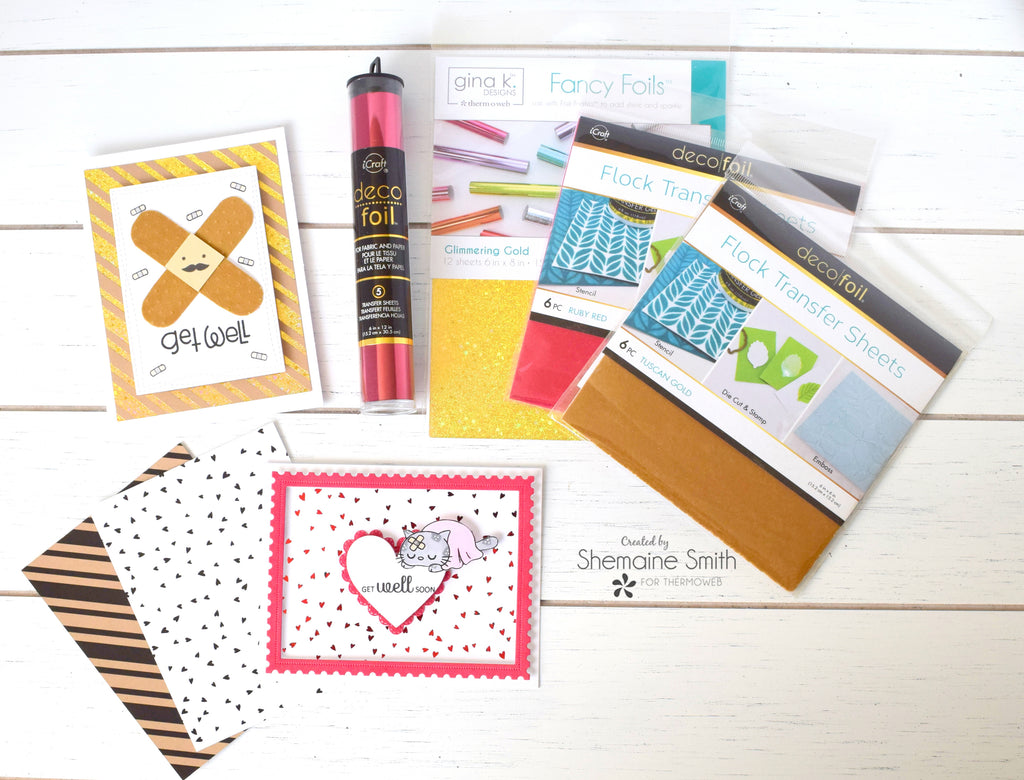Get Well Cards with Flock and Toner Sheets for Kids